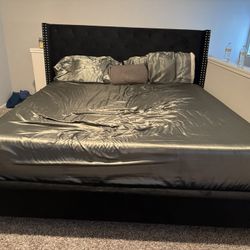 King size black Velvet Bed Frame 
