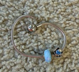 Pandora Silver Charm Bracelet with Two Charms