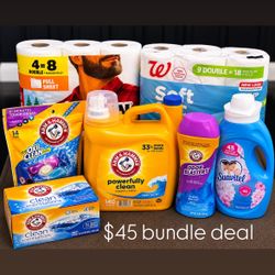 $45 Laundry & Household Essentials Bundle – Arm & Hammer + Suavitel + Paper Goods