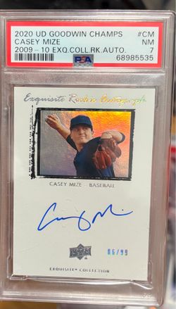 PSA 7 Casey Mize Rookie Auto 86/99 from 2020 UpperDeck Goodwin Champs