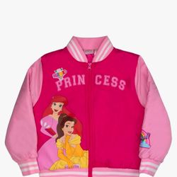 Disney Princesses Girls Bomber Jackets, Minnie Mouse, Lilo and Stitch, Little Mermaid and More Bomber Jackets for Girls 10/12
