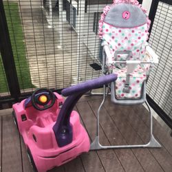 Car For Kids And High Chair For Kids 