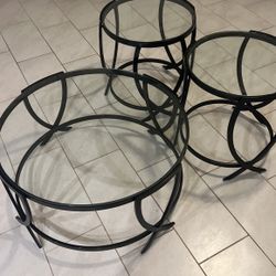 Glass Coffee Table Set 