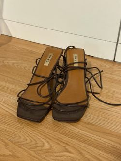 NA-KD Brown Lace up Heel Sandal