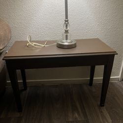 Dark Brown Wooden Lift-Top Table - Hidden Storage