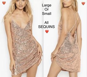NEW VICTORIAS SECRET SEQUIN DRESS NIGHTY OR SLIP STUNNING SMALL OR LARGE!