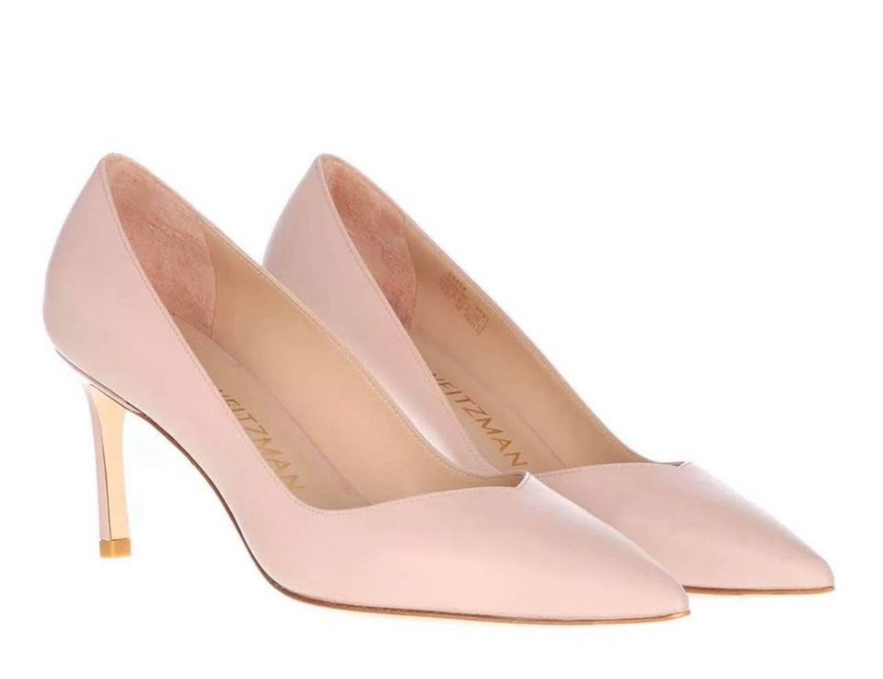 Stuart Weitzman Anny 70 Dolce Leather Stiletto Pumps Size 10    