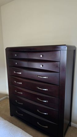Large 9 Drawer Tall Dresser / Chest – Dark Espresso Wood