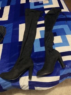 Thigh high suade boots