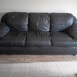 BLACK PLEATHER SOFA $35