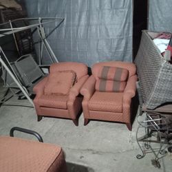 2 Candice Olson Chairs And Foot Rest 