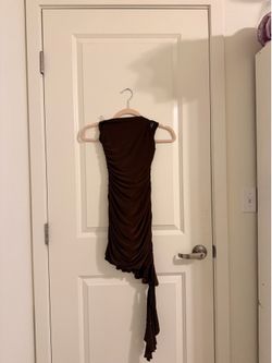 Strapless brown dress