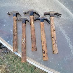 Vintage Claw Hammers. 5 Ea