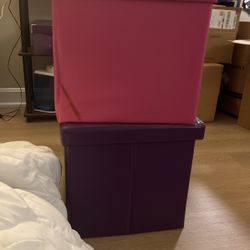 Pink And Purple Storage Bins