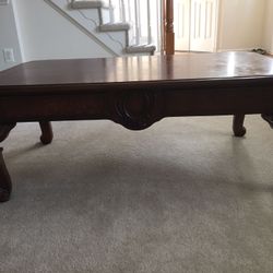 Coffee table, end tables, and long side table