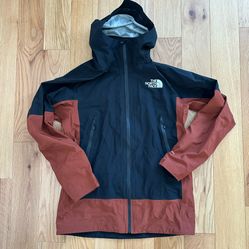 The North Face DryVent waterproof rain jacket black dark orange Large