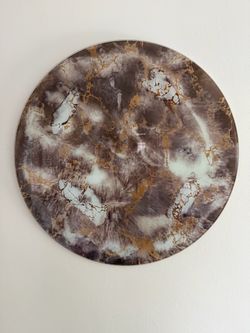 Round Marble-Effect Wall Art