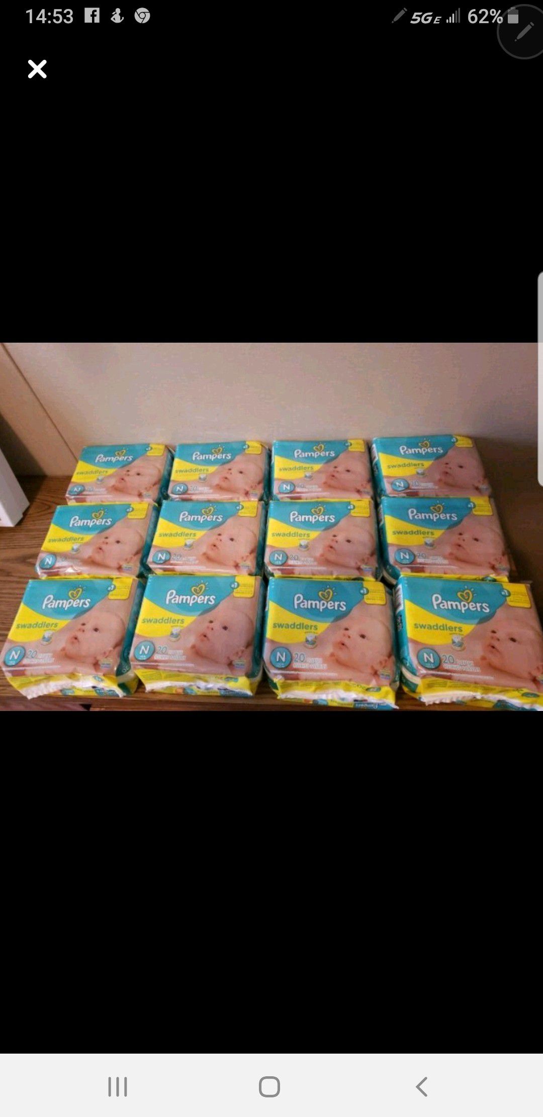 Brand New Pampers Swaddlers Newborn $9 each