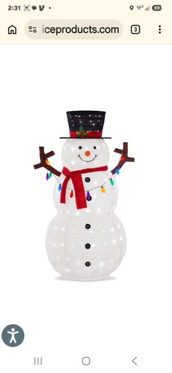 Best Choice Products 3ft Pre-Lit Pop-Up Snowman Christmas Decoration