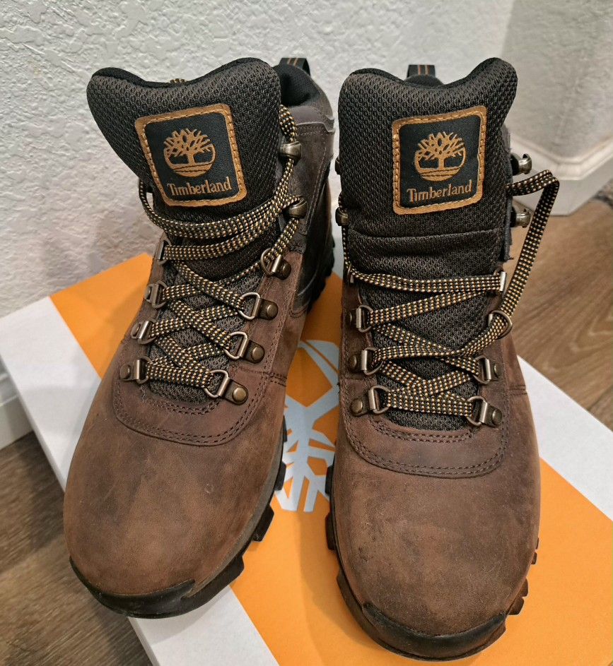 Timberland MT Maddsen Waterproof Mid Hiker DK Brown Grain Boots US 8.5