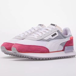 [371149-90] Women’s Puma FUTURE RIDER PLAY ON White Bubblegum Size 7 Kids 5.5