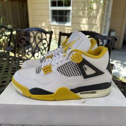 Nike Air Jordan 4 Retro Vivid Sulfur Yellow Sneakers OG AQ9129-101 Men’s Size 10.5