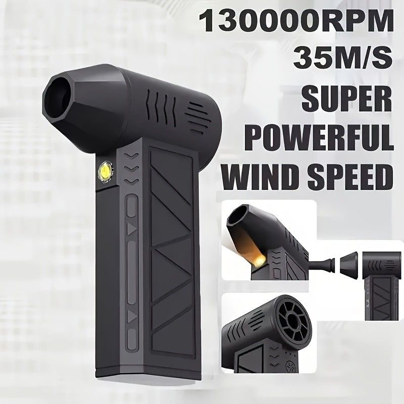 Portable Fan 130000RPM Brushless Motor USB Rechargeable with Lighting Function