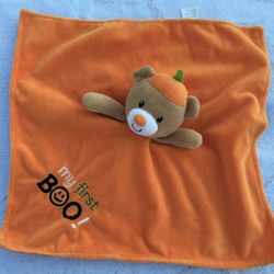 BABY STARTERS Orange Pumpkin Teddy Bear Lovey Plush Satin My First Boo