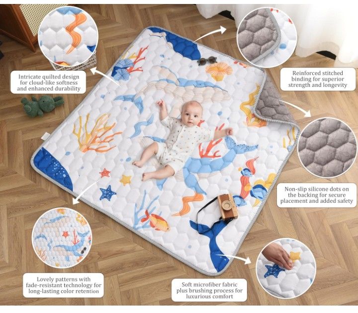 Mat for playpen crawling mat padded play mat NEW NUEVO tapete para corralitos tapete de juego tapete acochonado para bebes