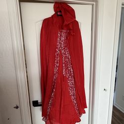 Girls Renaissance Long Dress With Cape 