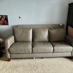 Macy’s Grey leather couch in great condition!