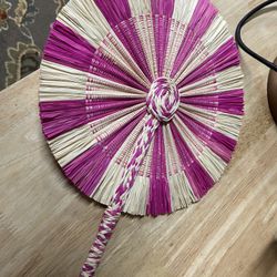 Set of 11 Straw Handwoven Fans