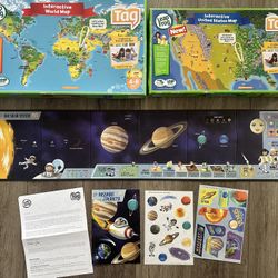 📦 LeapFrog Tag Interactive Map Bundle – World, USA & Solar System (Complete, Tag Reader Sold Separately)
