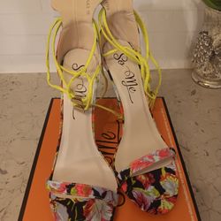 So Me BALA Neon Heels .. New Size 10