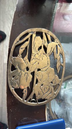 Brass Floral Oval Trivet