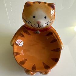 Ceramic Orange Cat Scrubby Sponge Holder.