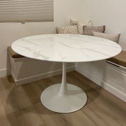 Modern Glass Pedestal Dining Table