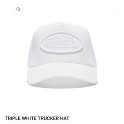 VON DUTCH CLASSIC WHITE ON WHITE TRUCKER HAT