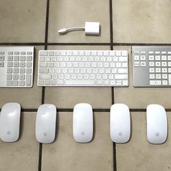 FIRM PRICE - (5) Apple Magic Mouse 2, Magic Keyboard 2nd Generation, (2) Belkin Numeric Keypads, Apple VGA to Thunderbolt Adapter