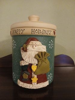 vintage ceramic Santa cookie jar
