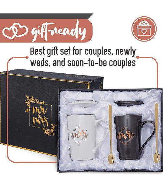 Mr and Mrs Mug Set, Elegant Couple Gifts, Best Wedding Gifts for Couple, Mr and Mrs Gifts, Anniversary Gift for Couple, Engagement Gifts for Couples, 