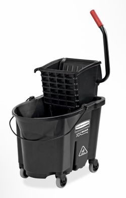 Rubbermaid Commercial WaveBrake 35 Qt Mop Bucket & Wringer – Heavy Duty (mop included + heads)