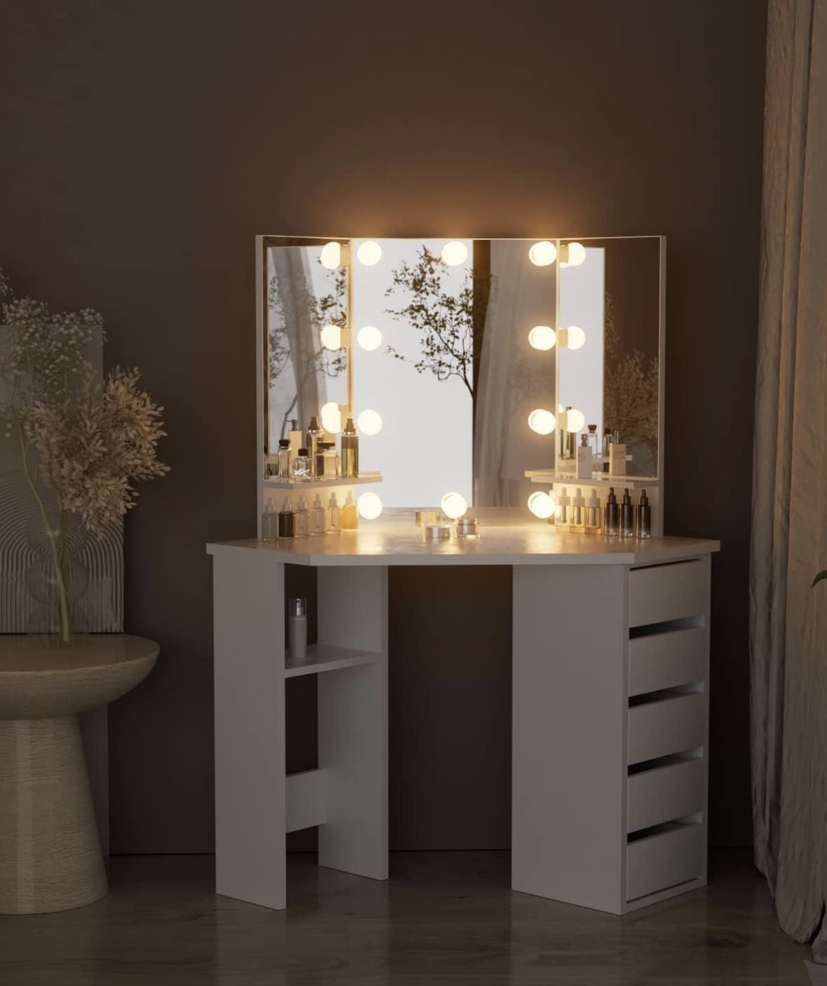 Corner Makeup Vanity Desk