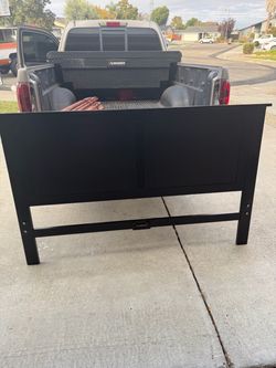 Dark Brown Wood Bed Headboard