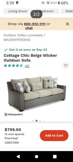 Luxury patio furniture set each couch retails $800 alone Ottomans retail $200 each retail value on this patio set over $2,000 research it yourself inf