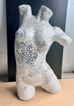 Mosaic Female Torso Sculpture – One-of-a-Kind Art hand made