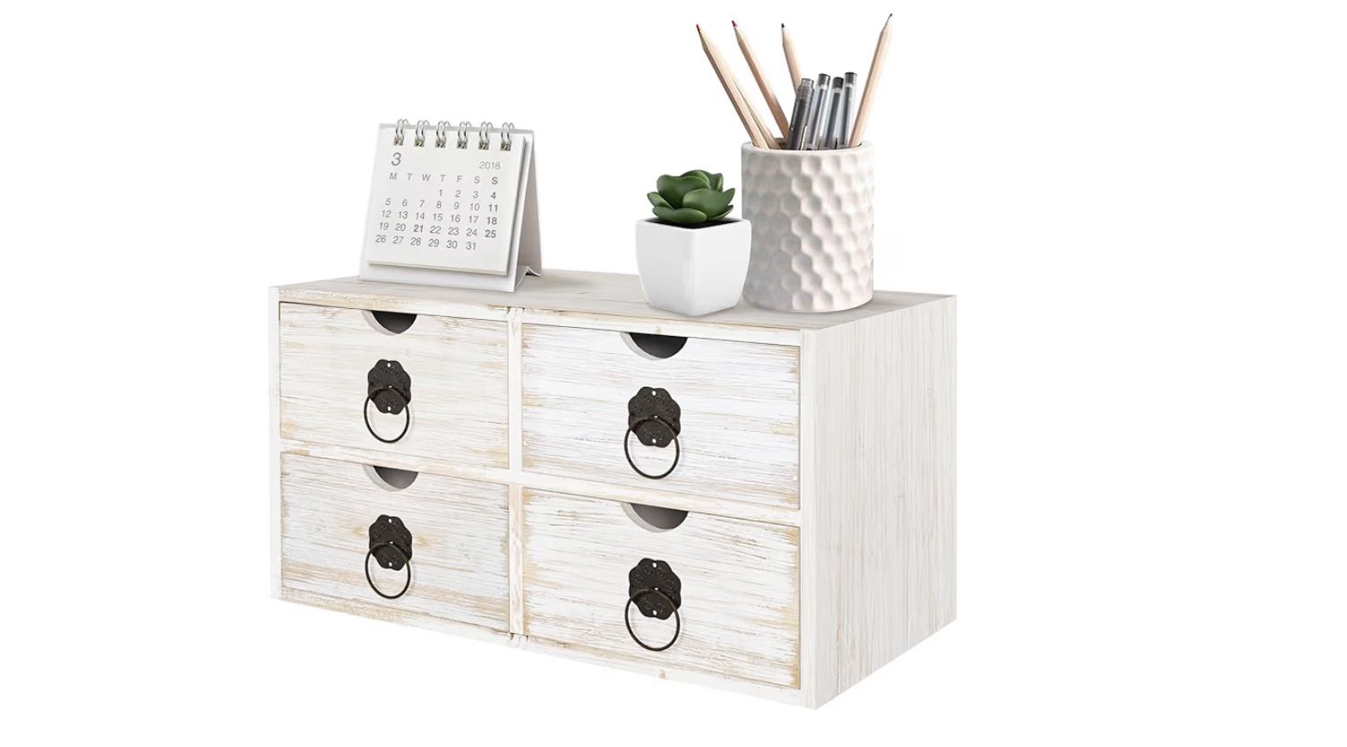 Elegant White Washed Table Top, Desk, Buffet 4 Draw Storage .  See Description For Dimensions.