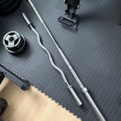 Chrome Barbell 45lb and Curl Bar