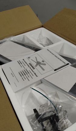 kathy ireland HOME [CF552GES] Veranda Outdoor Ceiling Fan with Pull Chain, 52 Inch | Wet Rated Hanging Fixture with 5 Weather Resistant Blades Downrod