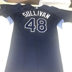 Game Used Sullivan Jersey Mens 48 Bp  Majestic Tampa Bay Rays Blue Usa